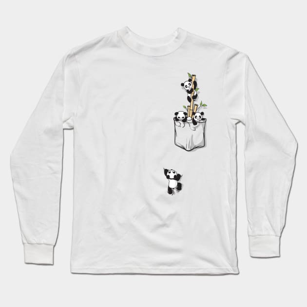 POCKET PANDAS Long Sleeve T-Shirt by Beka